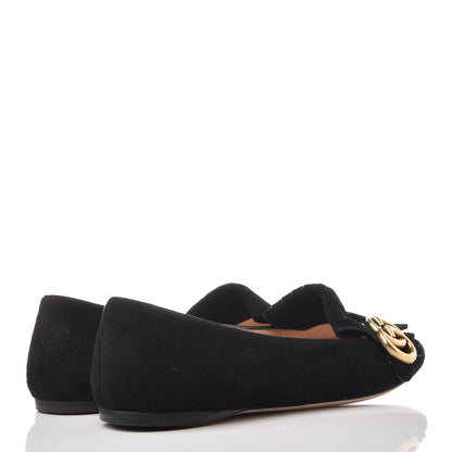 Gucci Kid Scamosciato GG Marmont Fringe Flats 37 Black 4 of 11