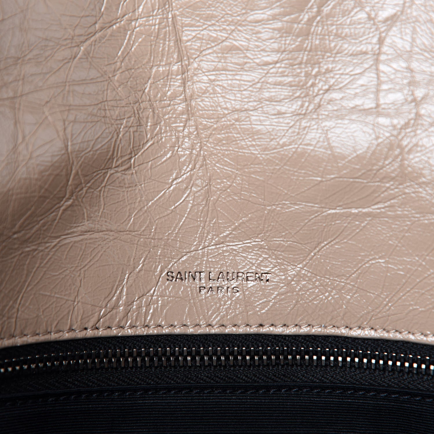 Saint Laurent Crinkled Calfskin Matelasse Monogram Medium Niki Chain Satchel Light Taupe 10 of 12
