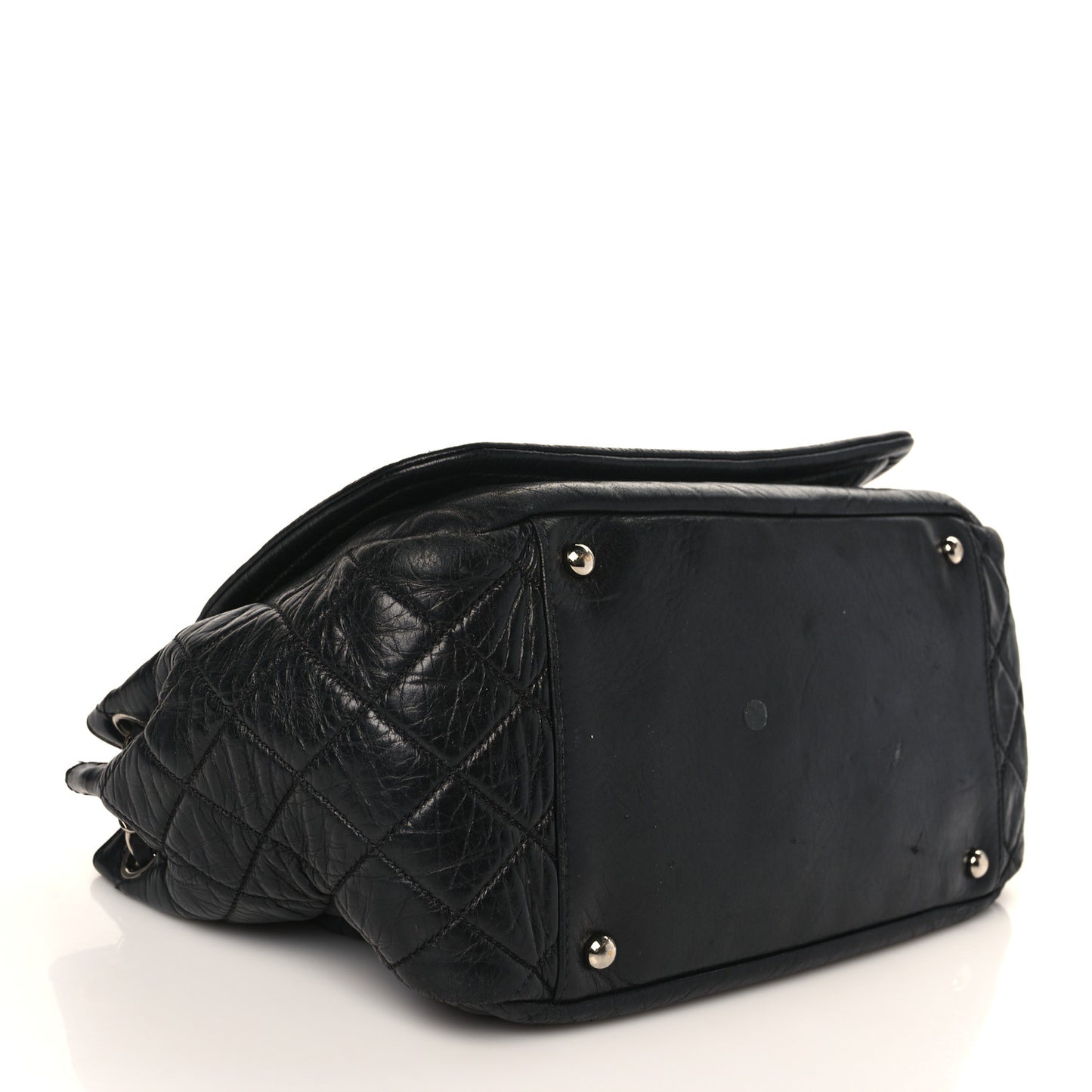Lambskin Medium Rock and Chain Flap Black