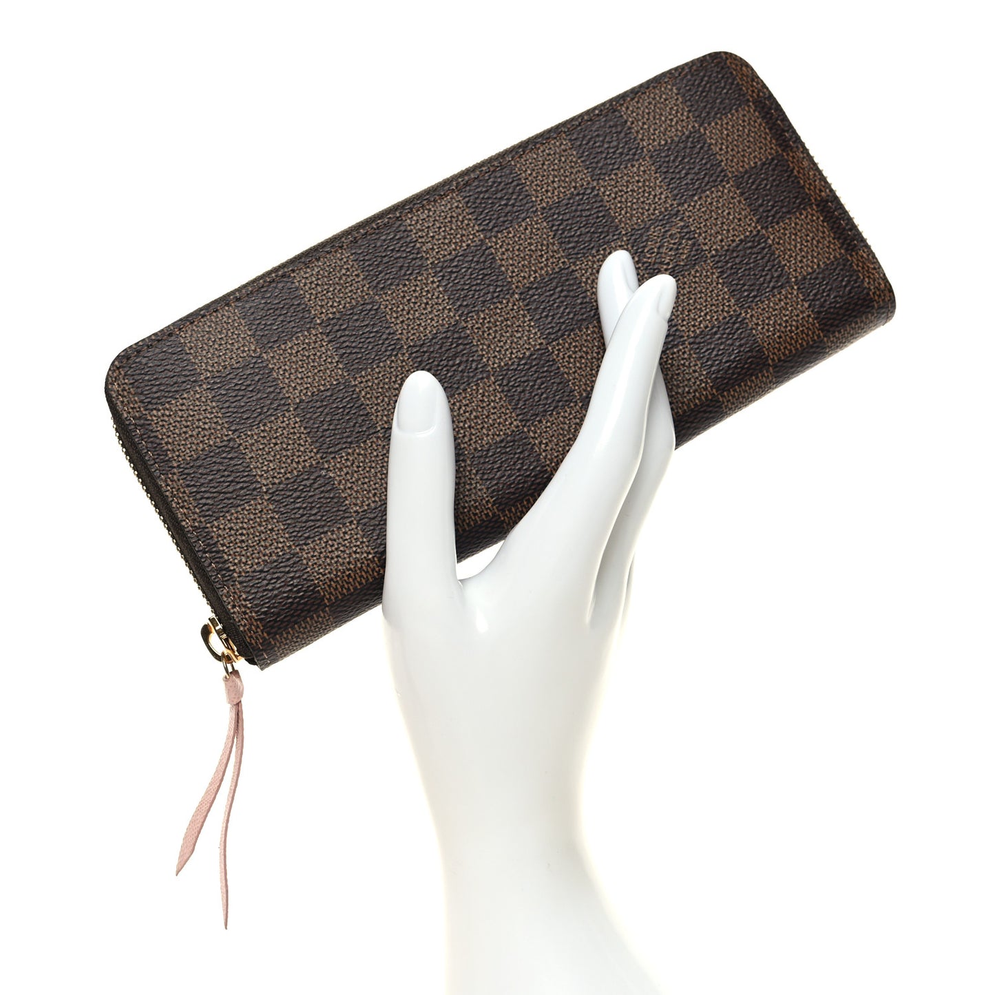 Damier Ebene Clemence Wallet Rose Ballerine