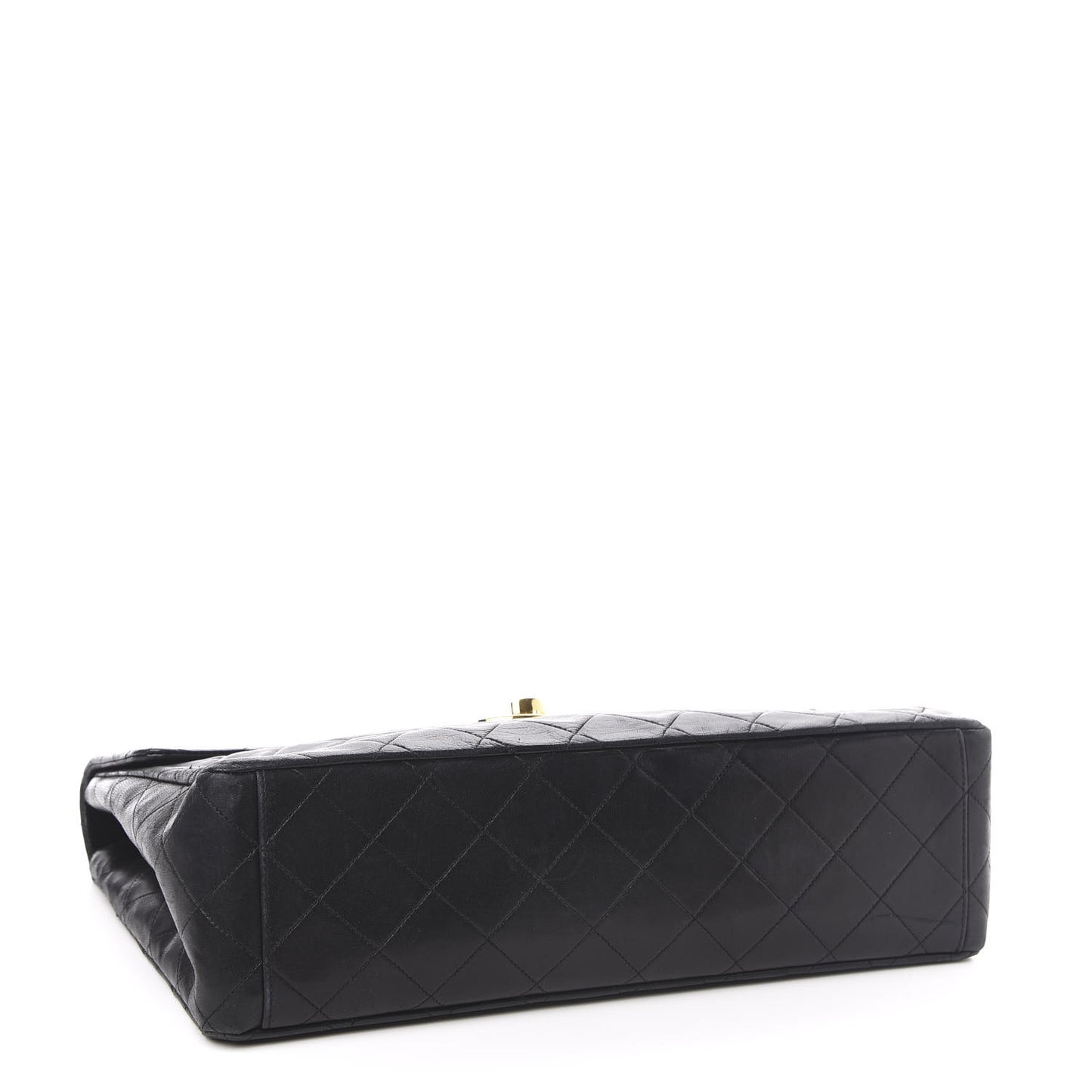 Lambskin Quilted XL Jumbo Single Flap Black