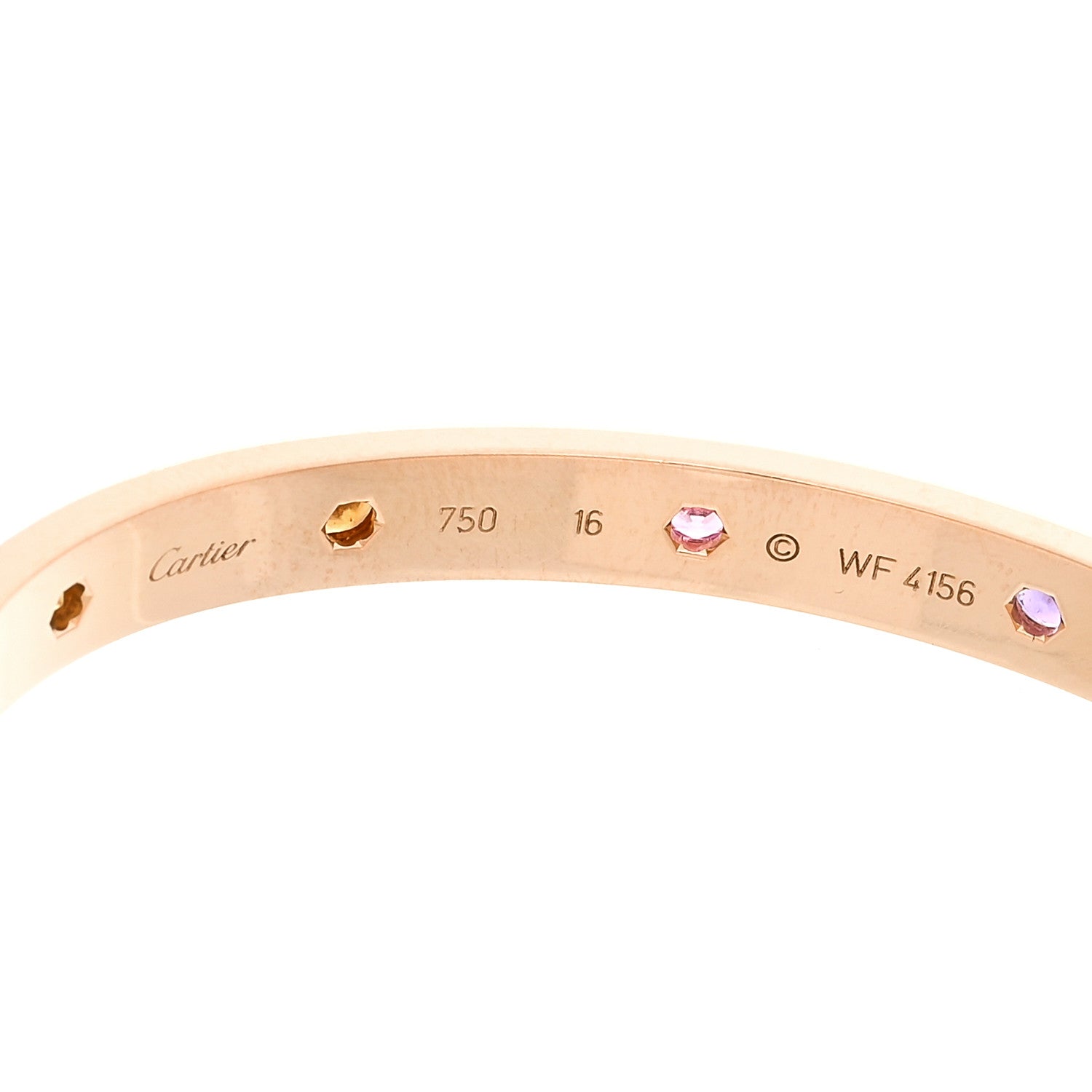 Cartier 18K Pink Gold Sapphire Garnet Amethyst LOVE Bracelet 16 6 of 7