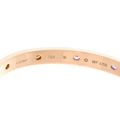 Cartier 18K Pink Gold Sapphire Garnet Amethyst LOVE Bracelet 16 6 of 7