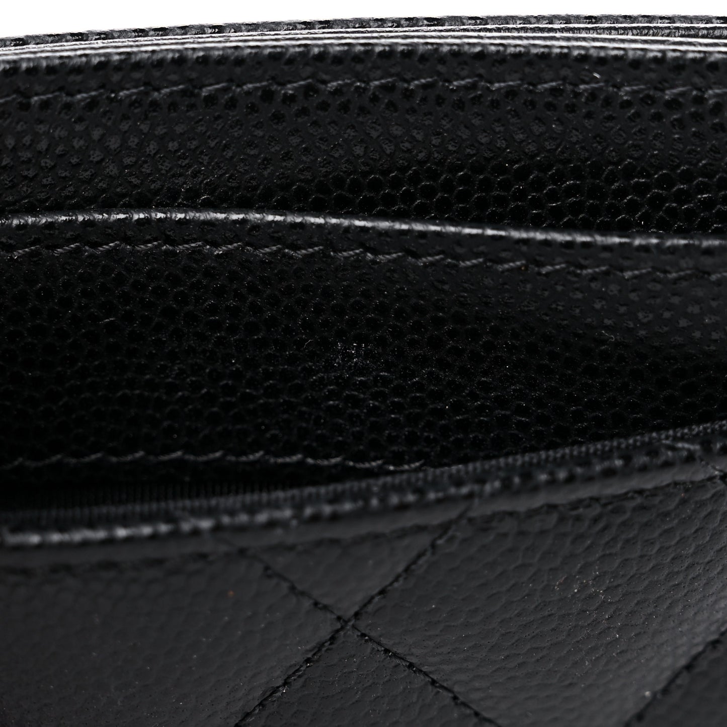 Caviar Quilted Crystal Card Holder Black