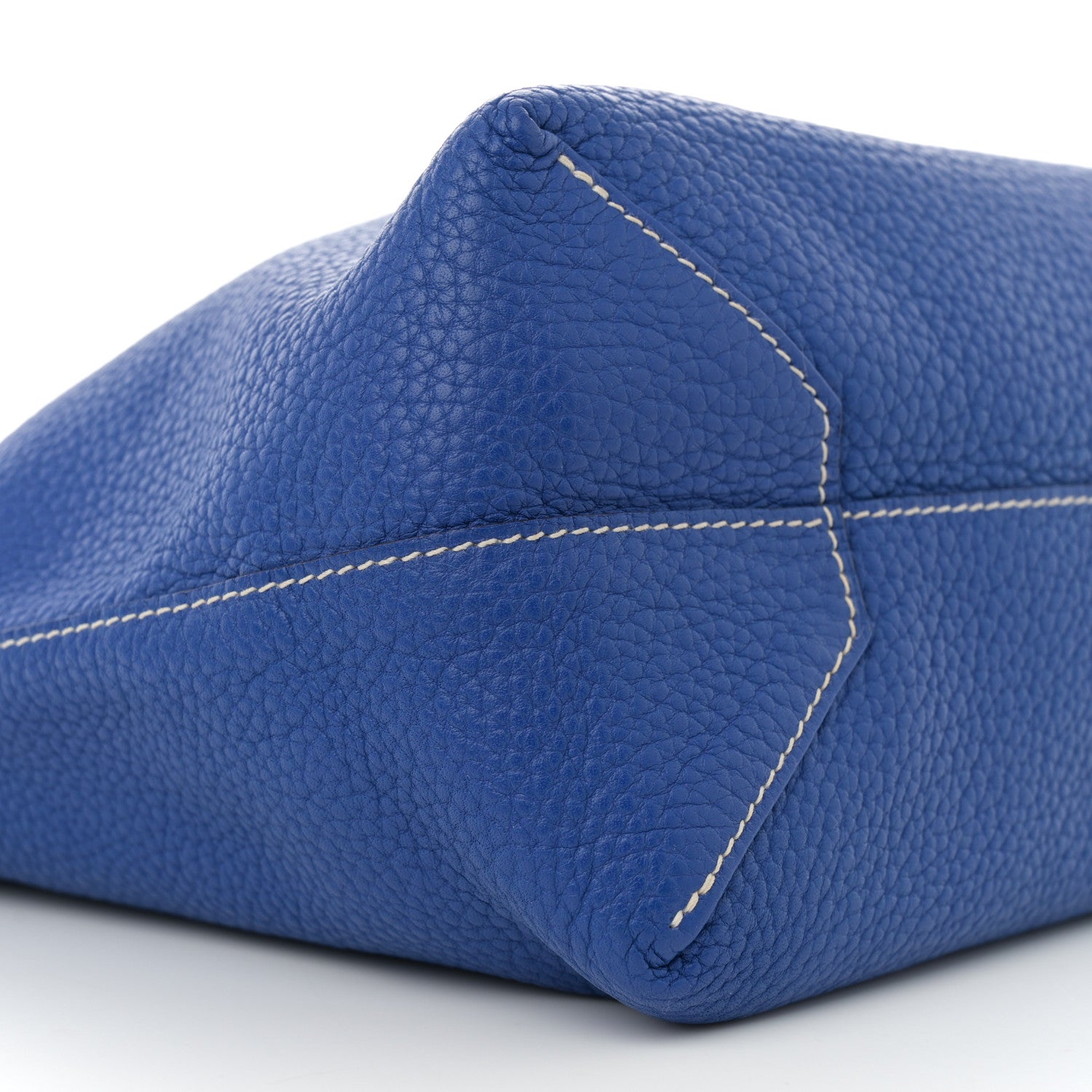 Hermes Taurillon Clemence Double Sens 36 Reversible Tote Etain Bleu Electrique 13 of 16