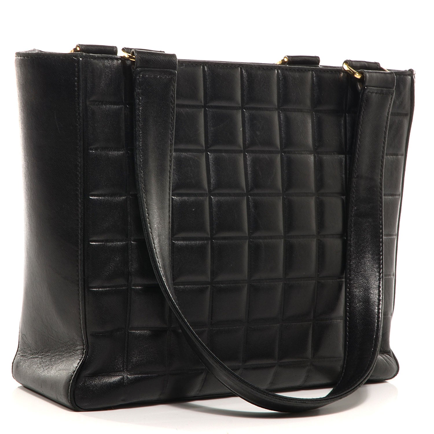 Chanel Lambskin Quilted Chocolate Bar Tote Black 3 of 7
