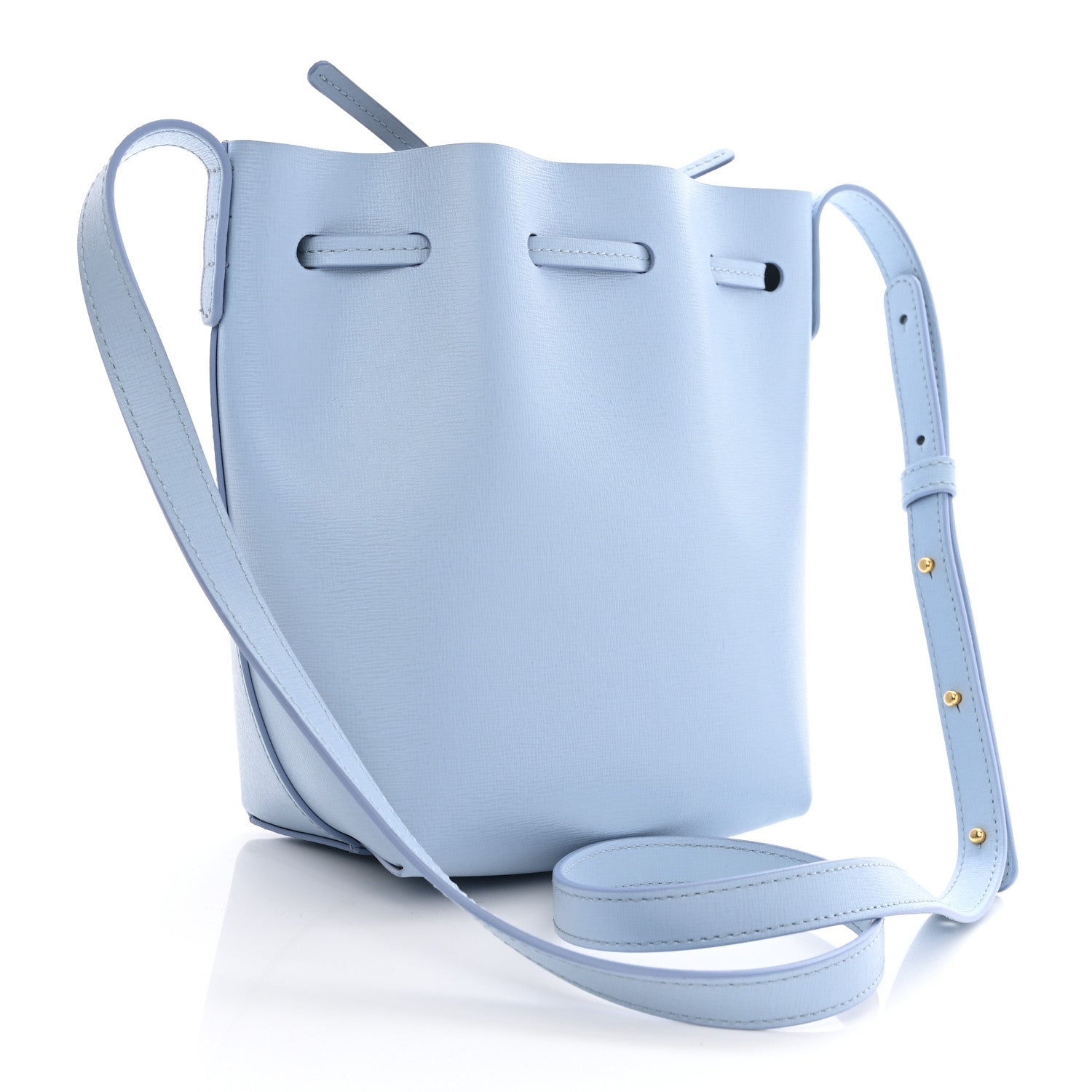 Mansur Gavriel Saffiano Mini Bucket Bag Light Blue 3 of 10