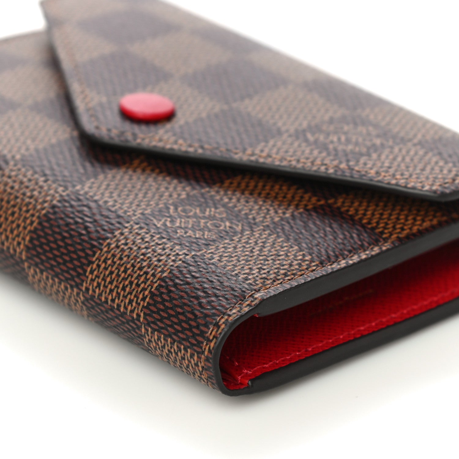 Louis Vuitton Damier Ebene Victorine Wallet Red 9 of 12