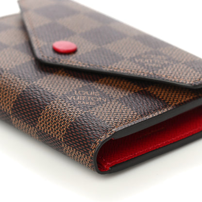Louis Vuitton Damier Ebene Victorine Wallet Red 9 of 12