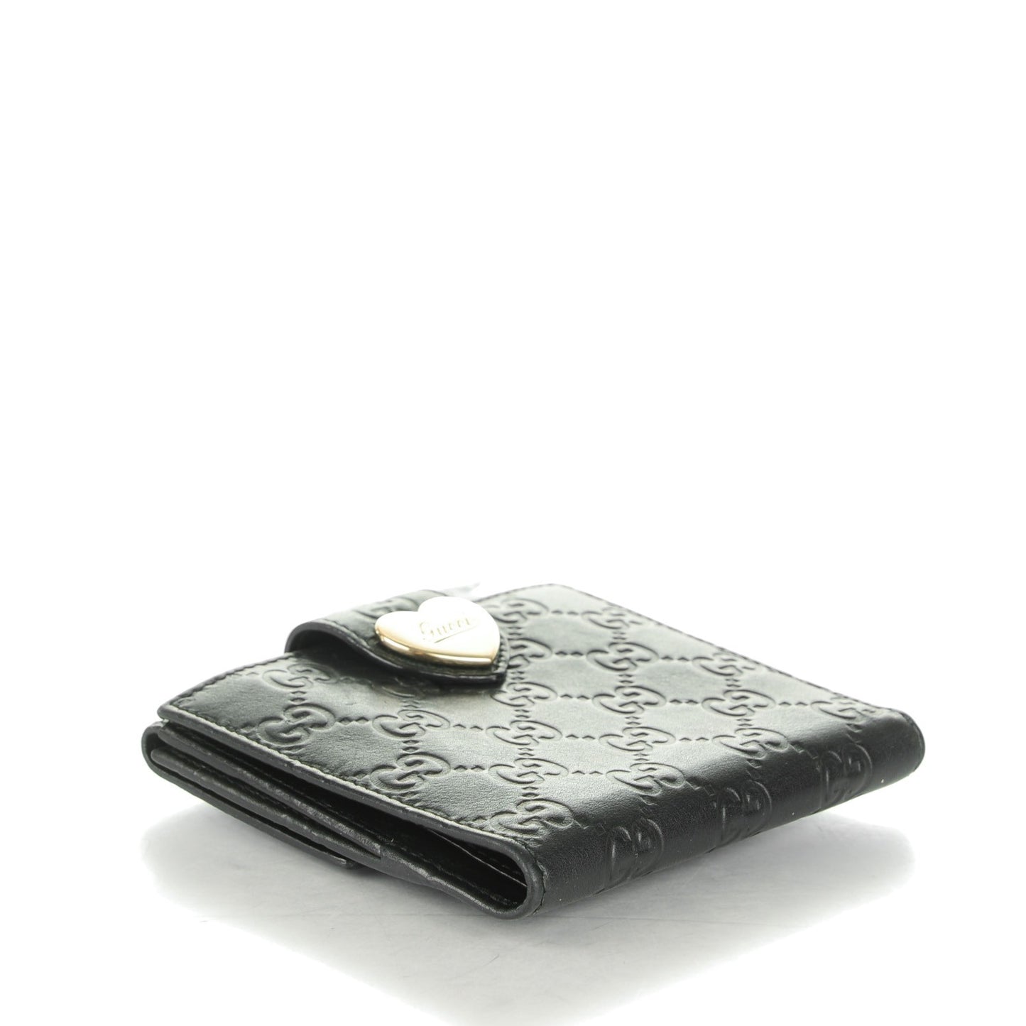 Guccisima Heart French Flap Wallet Black