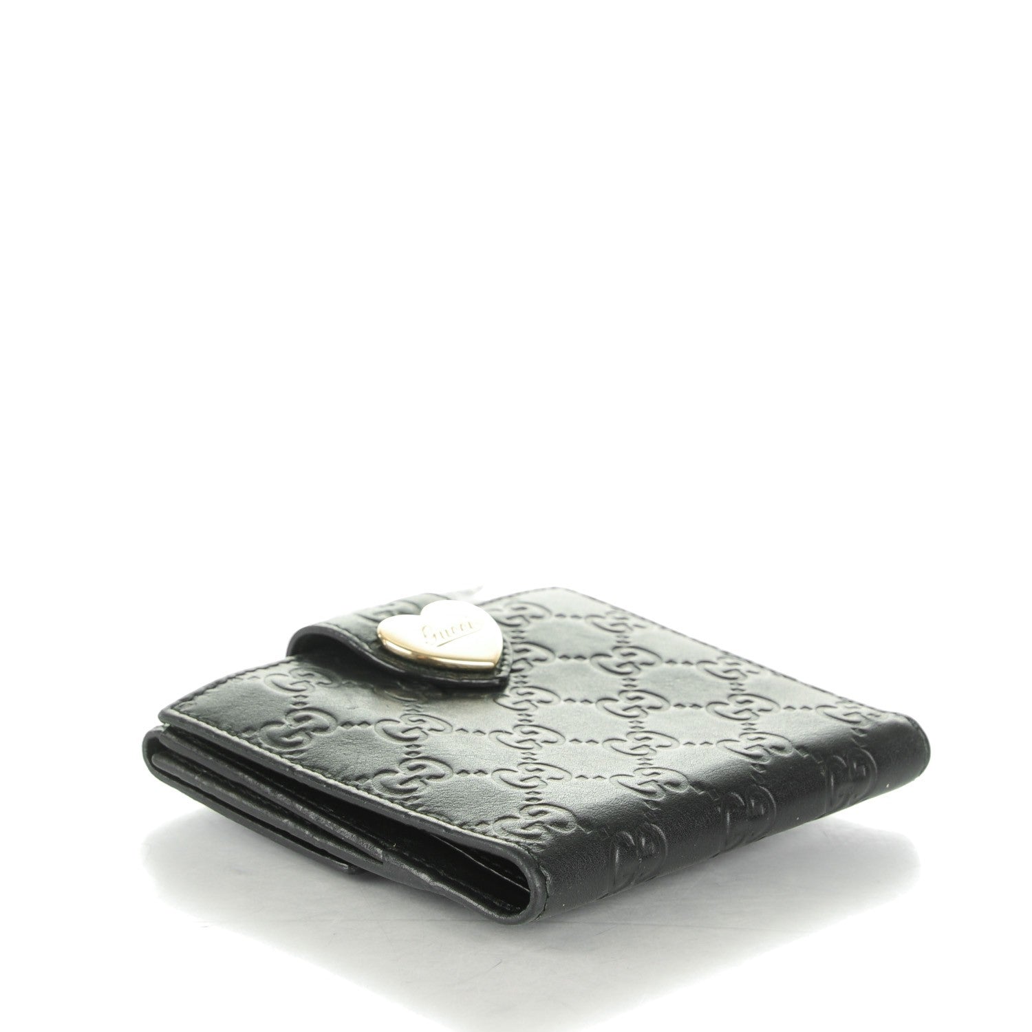 Gucci Guccisima Heart French Flap Wallet Black 4 of 7