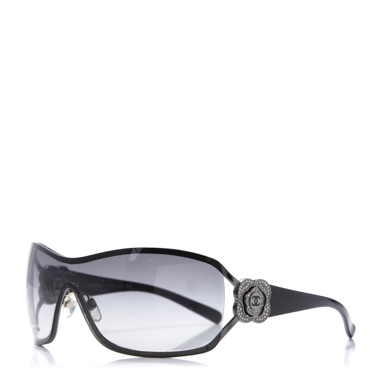 Chanel Swarovski Crystal Camellia CC Sunglasses 4164-B Black 1 of 7