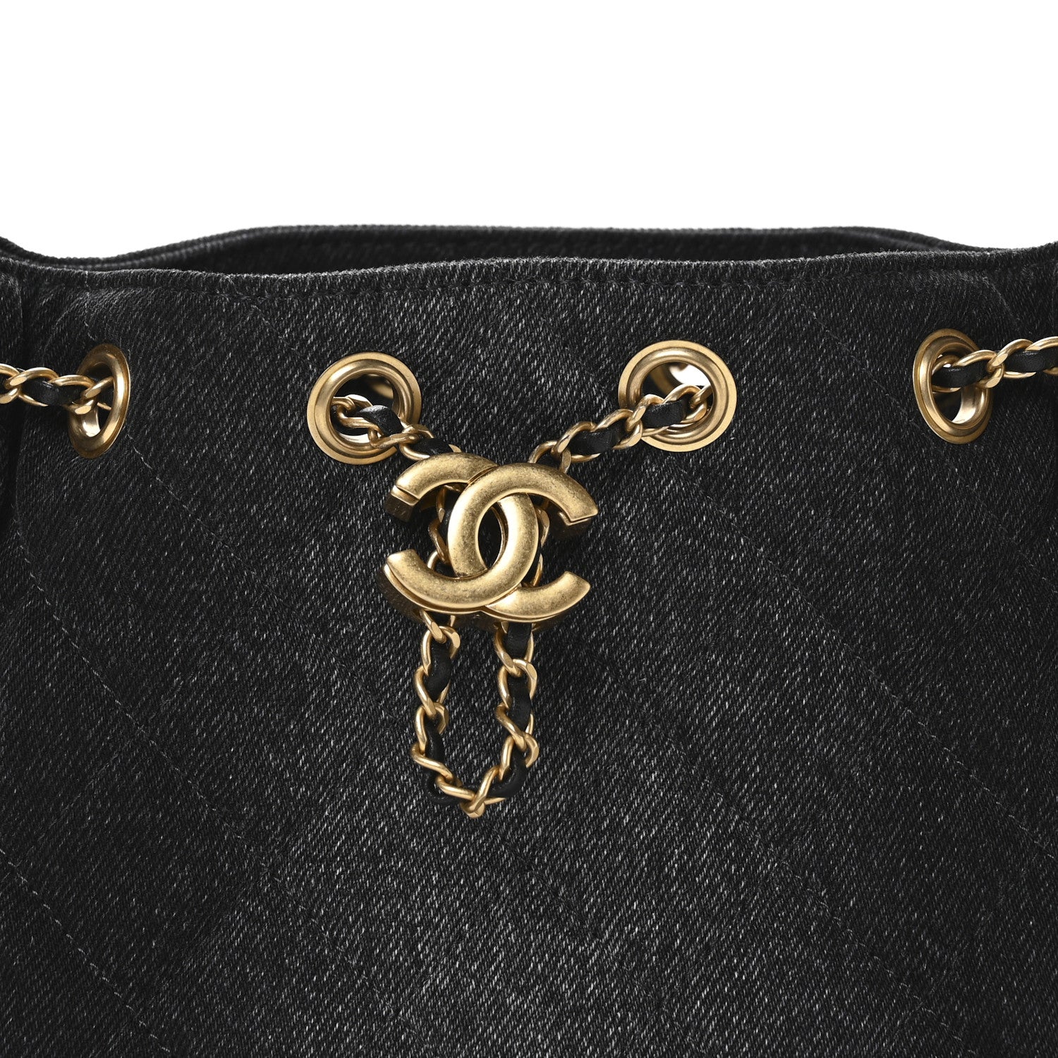 Chanel Washed Denim Quilted Mini Chanel 25 Handbag Black 8 of 11