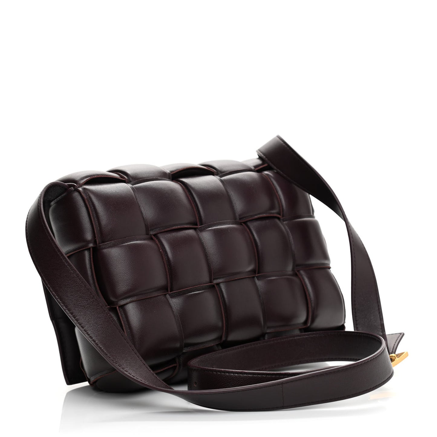Nappa Maxi Intreccio Padded Cassette Crossbody Bag Grape