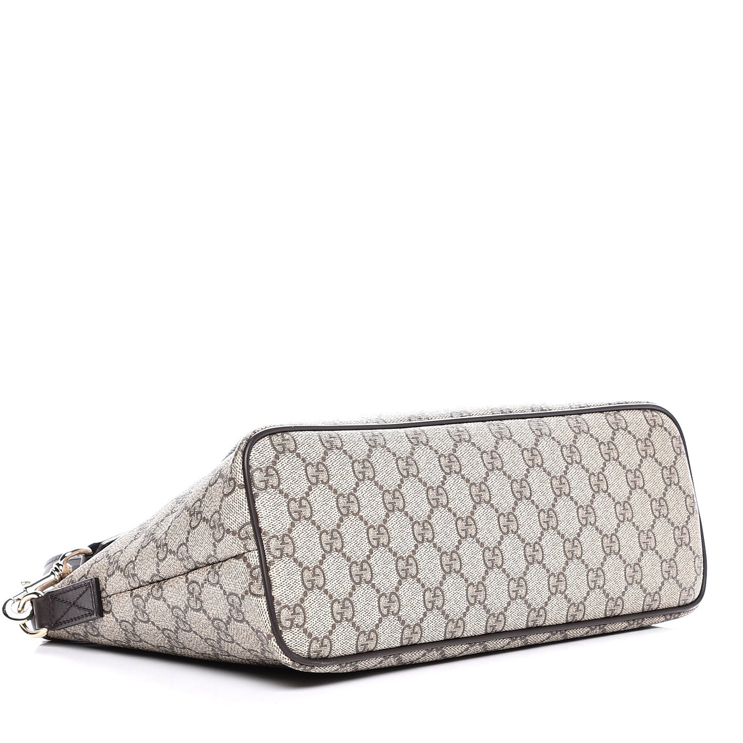GG Supreme Monogram Small Zippered Tote Dark Brown