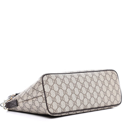 Gucci GG Supreme Monogram Small Zippered Tote Dark Brown 5 of 8