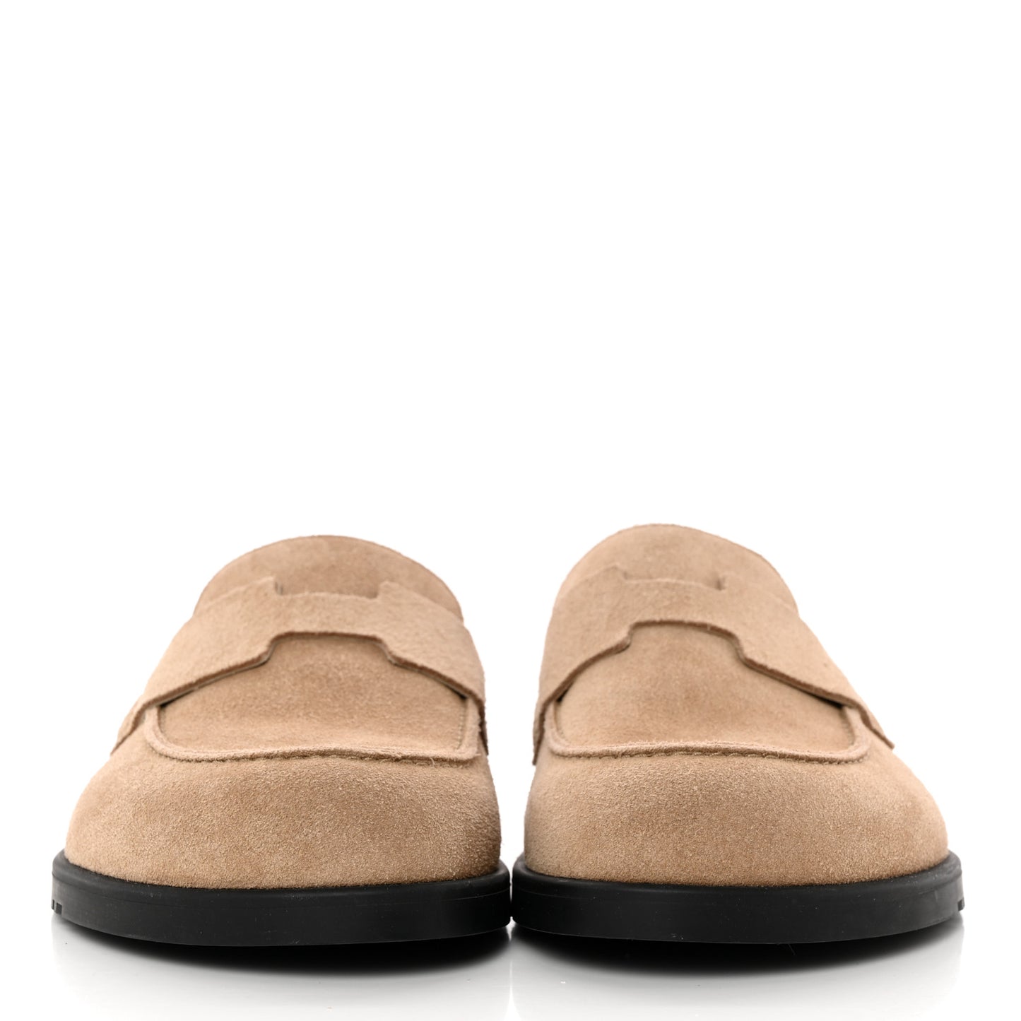 Suede Calfskin Mens Go Mules 43 Beige Argile