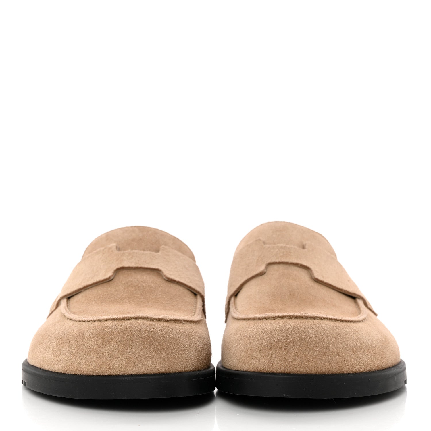 Hermes Suede Calfskin Mens Go Mules 43 Beige Argile 2 of 12