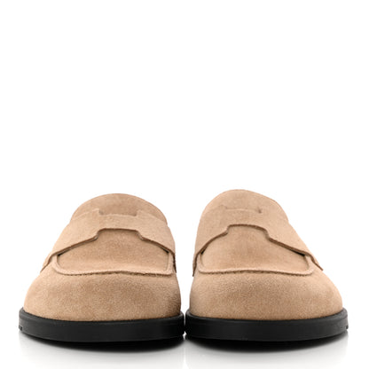 Hermes Suede Calfskin Mens Go Mules 43 Beige Argile 2 of 12