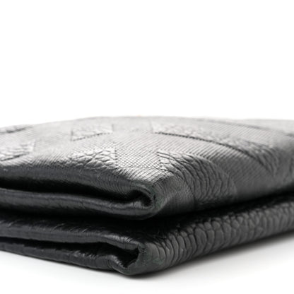 Burberry Signature Grain Calfskin Check Embossed Medium Balmoral Clutch Bag Black 8 of 16