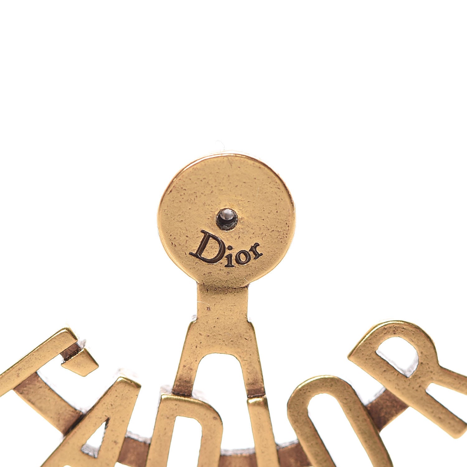 Christian Dior Metal J'Adior Earrings Aged Gold 4 of 5