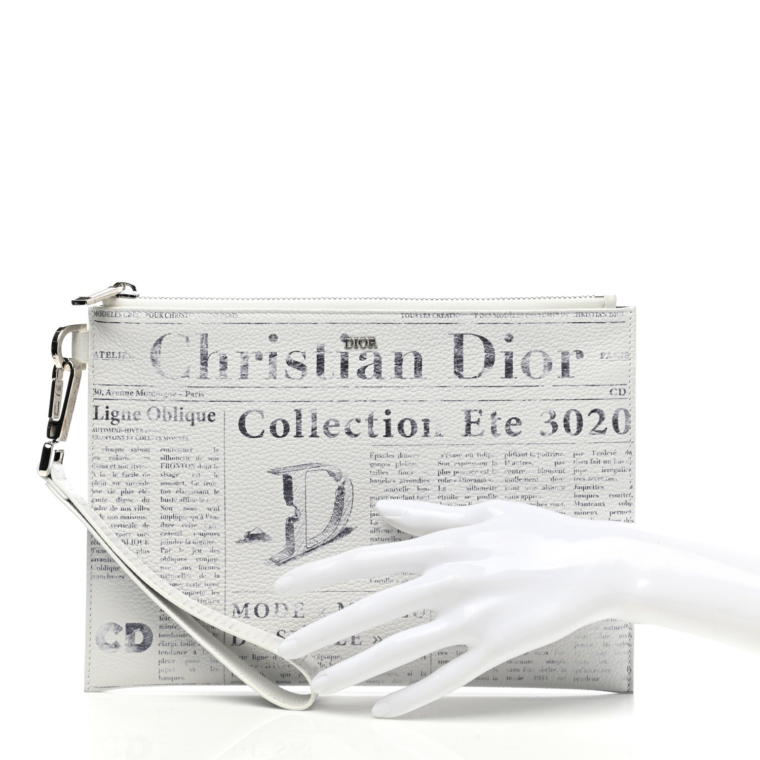 Christian Dior X DANIEL ARSHAM Grained Calfskin Newspaper Wristlet