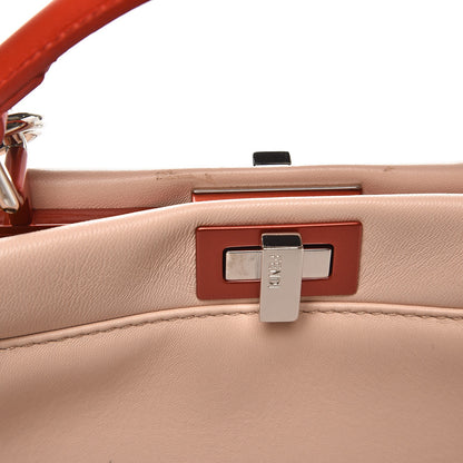 Fendi Nappa Colorblock Mini Peekaboo Iconic Satchel Plaster Sunflower Papavero 8 of 9