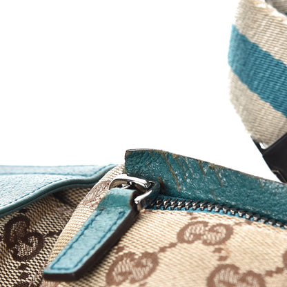 Gucci GG Monogram Web Double Pocket Belt Bag Turquoise 8 of 9