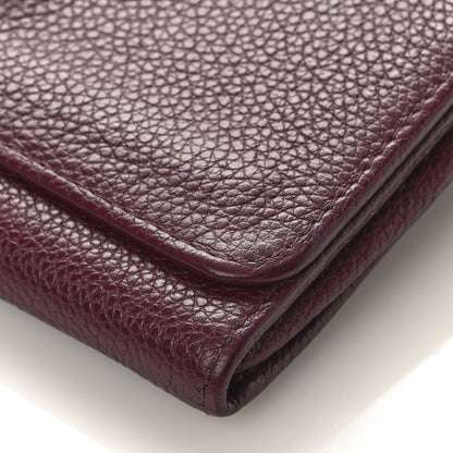 Prada Vitello Daino Metal Small Continental Flap Wallet Granato 9 of 9