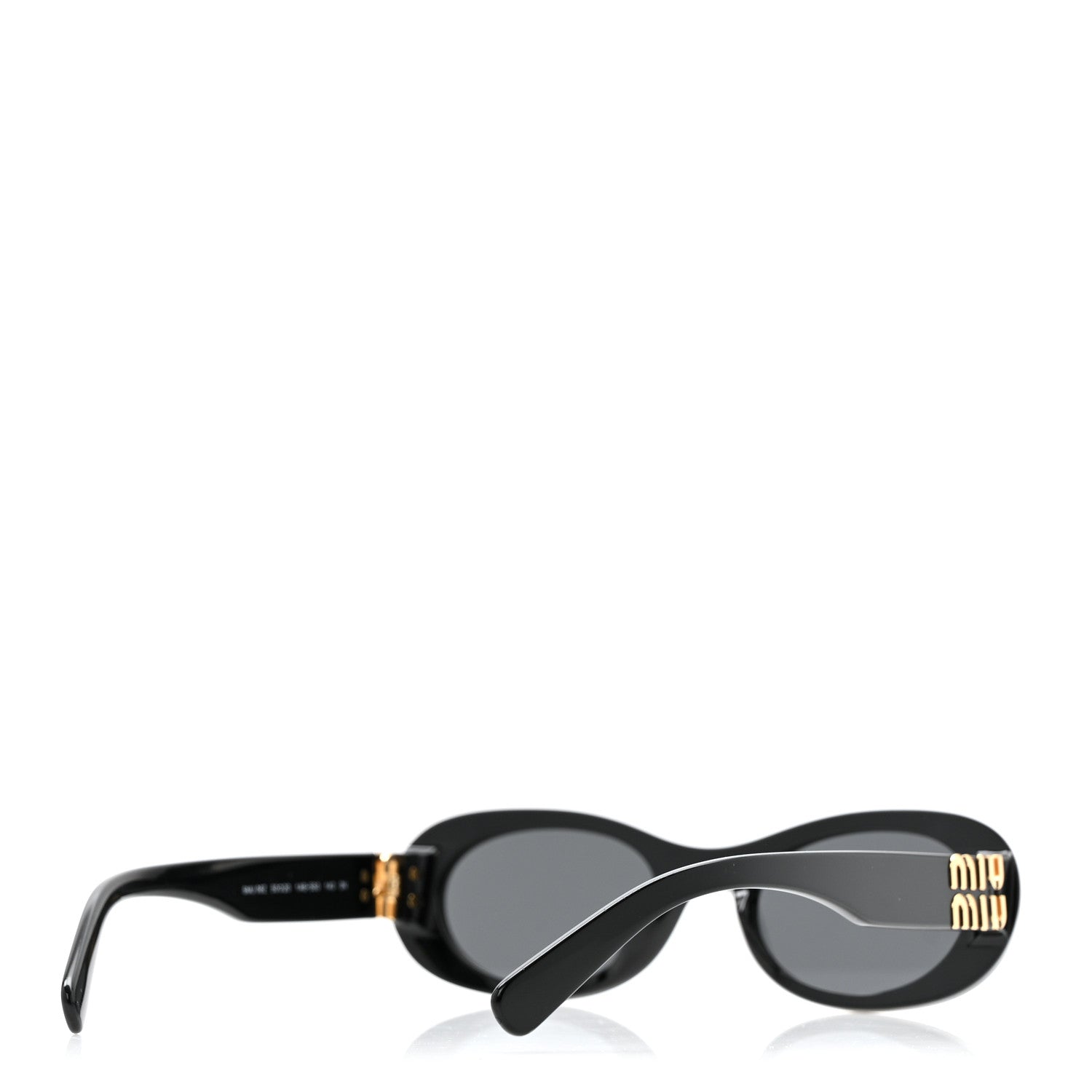Miu Miu Acetate Oval Sunglasses SMU 06Z Black 4 of 8