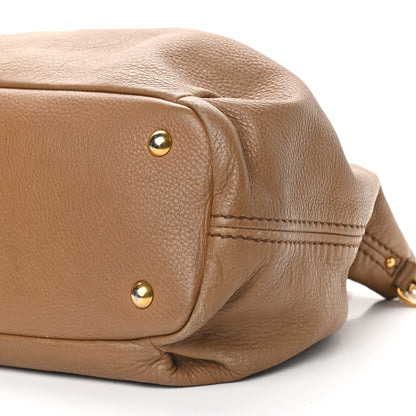 Miu Miu Vitello Daino Grommet Top Handle Tote Naturale 9 of 12