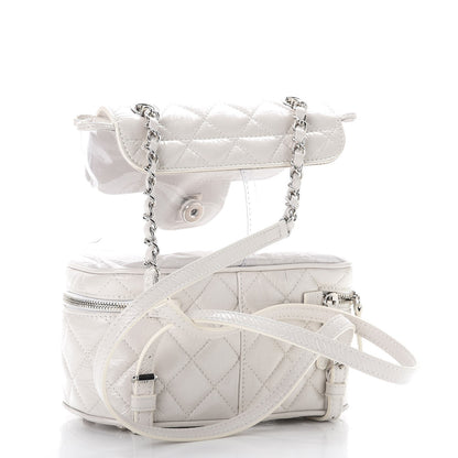 Chanel Crumpled Calfskin PVC Quilted Backpack White 3 of 9