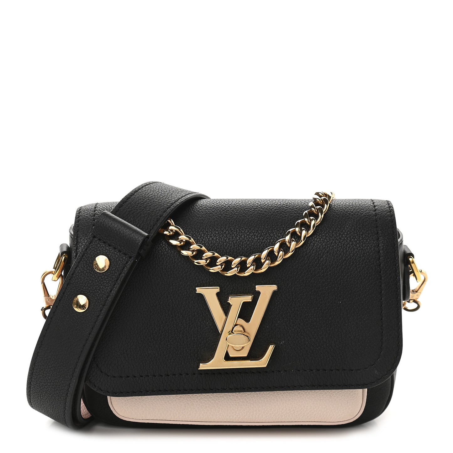 Grained Calfskin Lockme Tender Black