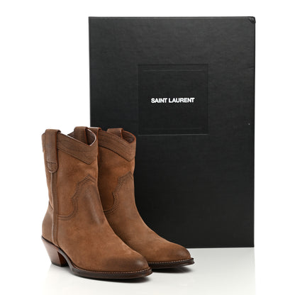 Saint Laurent Suede Eastwood Western Boots 37.5 Vintage Brown 10 of 10