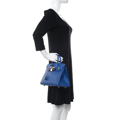 Hermes Epsom Birkin Sellier 25 Bleu France 2 of 12