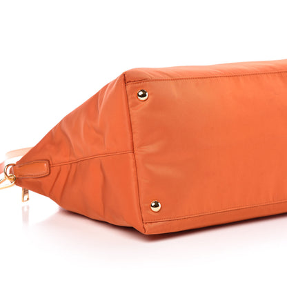 Prada Tessuto Nylon Saffiano Tote Papaya 8 of 9