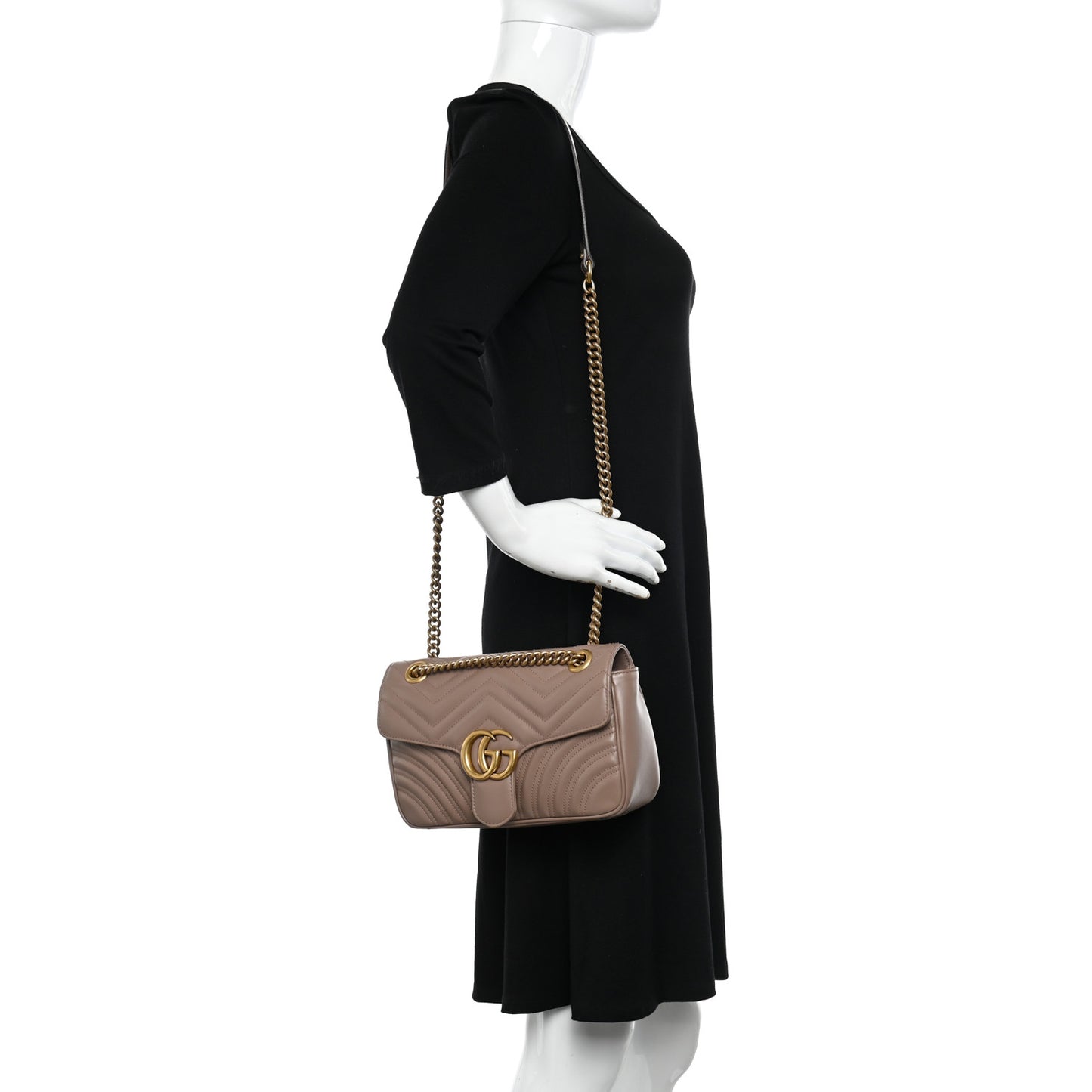 Calfskin Matelasse Small GG Marmont Shoulder Bag Porcelain Rose