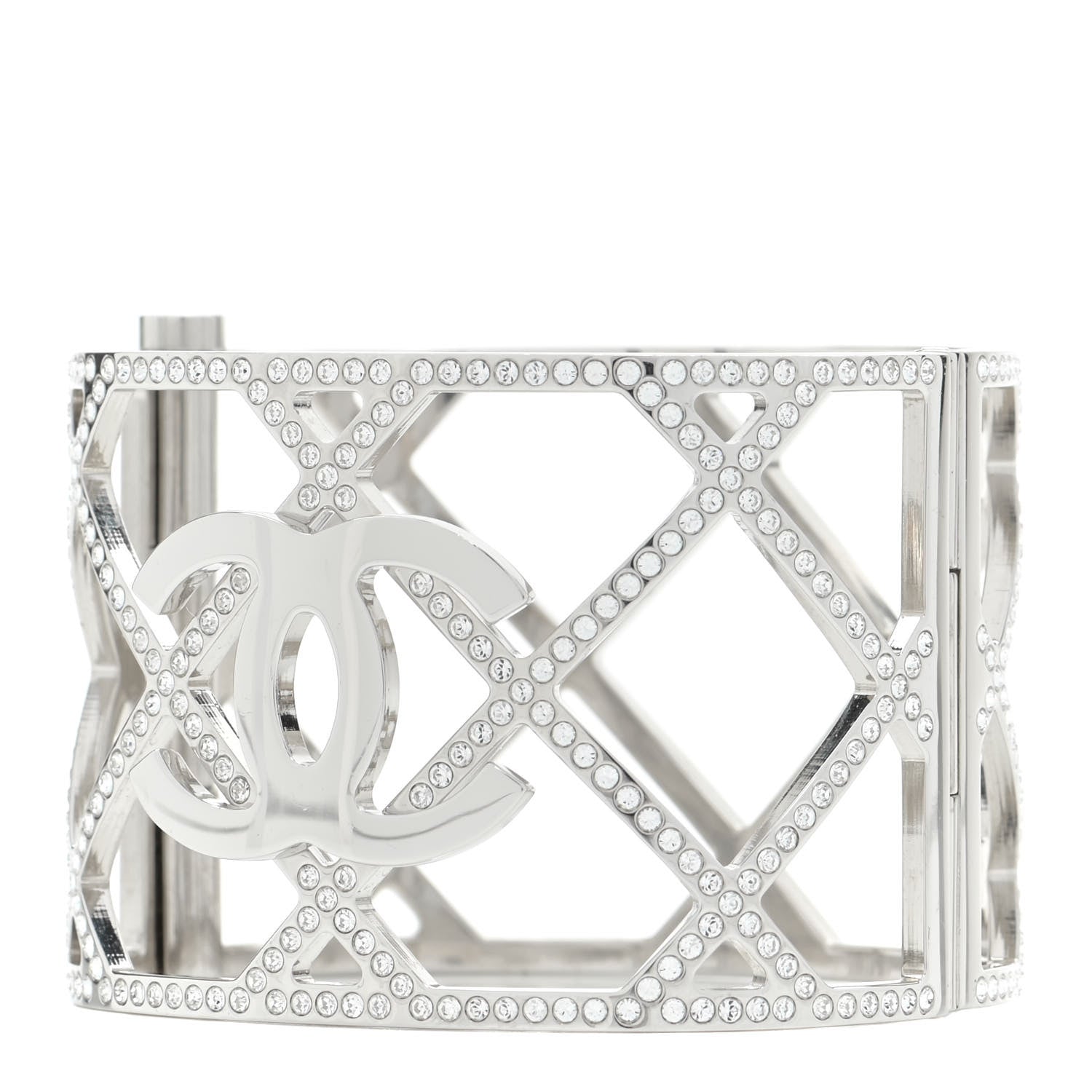 Chanel Crystal CC Cuff Silver 1 of 5
