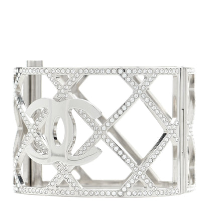 Chanel Crystal CC Cuff Silver 1 of 5