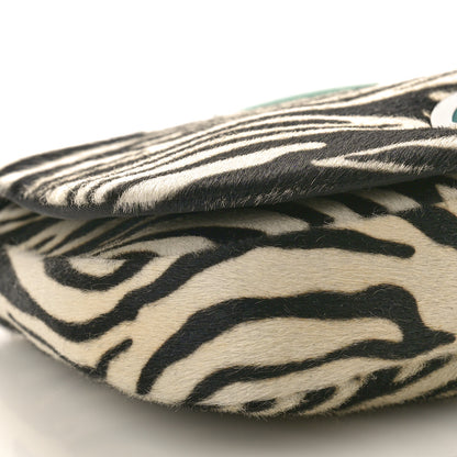 Christian Dior Pony Hair Leopard Print Malice Shoulder Bag White Black Blue 9 of 11