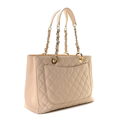 Chanel Caviar Quilted Grand Shopping Tote GST Beige 3 of 10