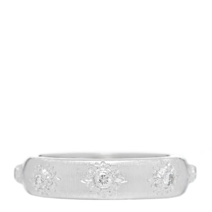 Buccellati 18K White Gold Diamond 5mm Macri Band Ring 50 5.5 3 of 6