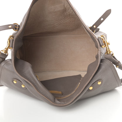 Miu Miu Cervo Front Buckle Satchel Taupe 5 of 15