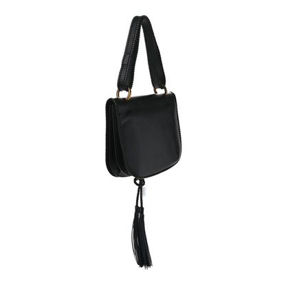 Salvatore Ferragamo Calfskin Whipstitch Kamelia Shoulder Bag Black 3 of 9