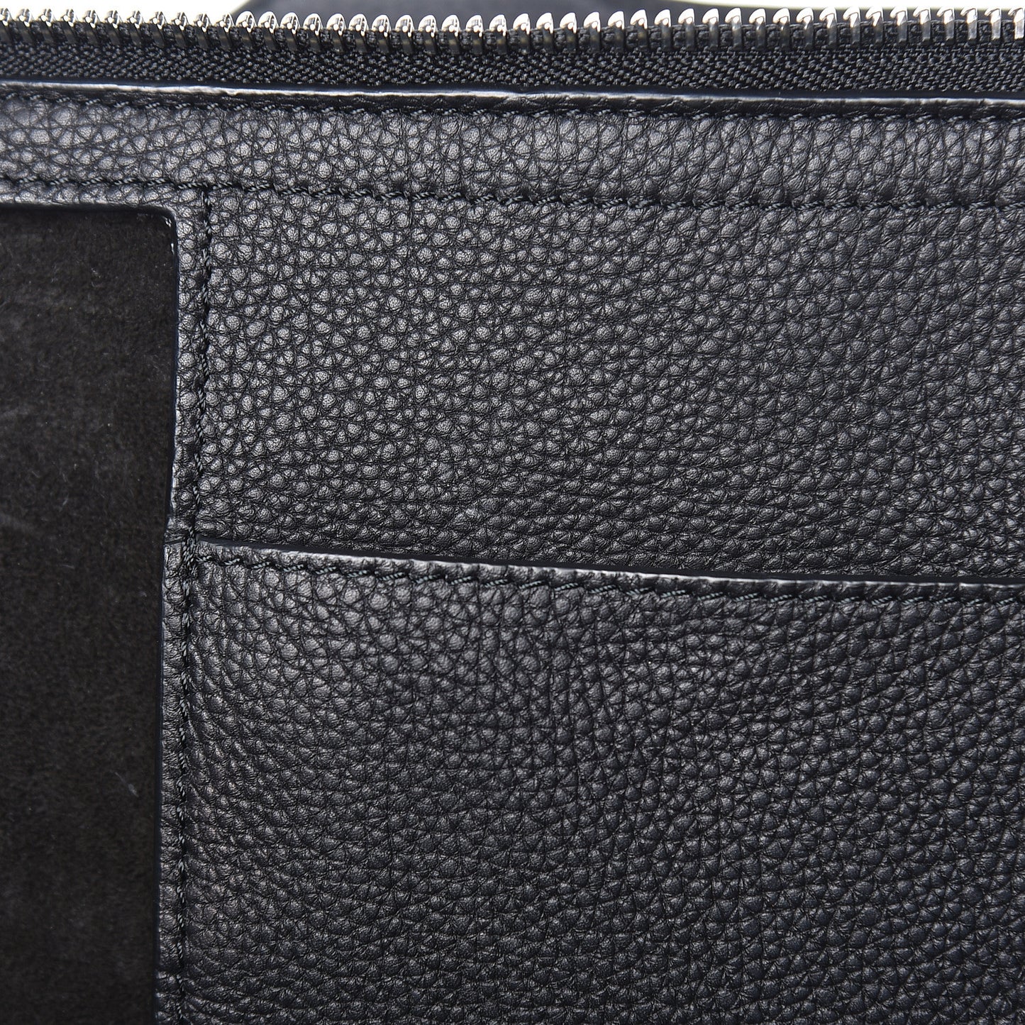Baby Grained Calfskin Medium Tri-Fold Bag Black
