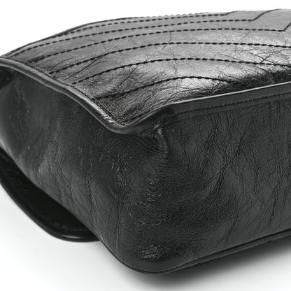 Saint Laurent Crinkled Calfskin Matelasse Monogram Large Niki Chain Satchel Black 11 of 12