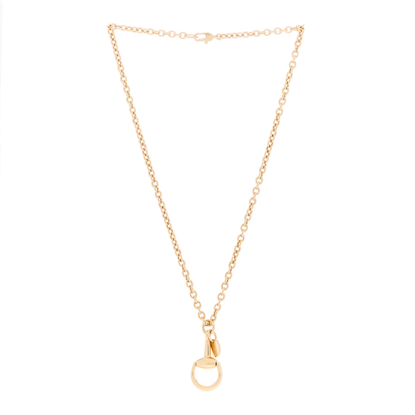 18K Yellow Gold Horsebit Pendant Necklace