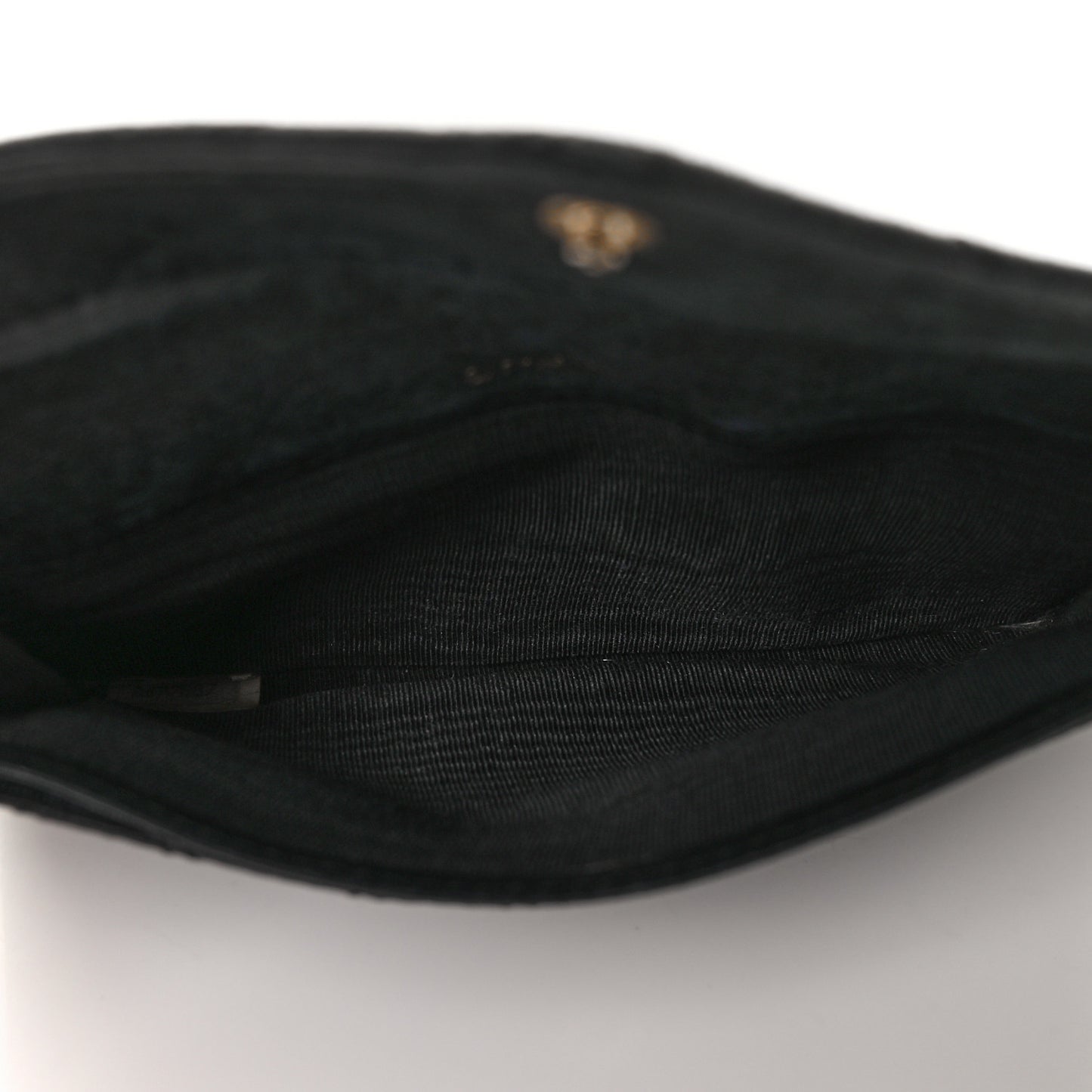 Satin Stitched Flap Card Case Black