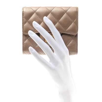 Chanel Metallic Calfskin Quilted 2.55 Reissue Compact Flap Wallet Gold 2 of 9