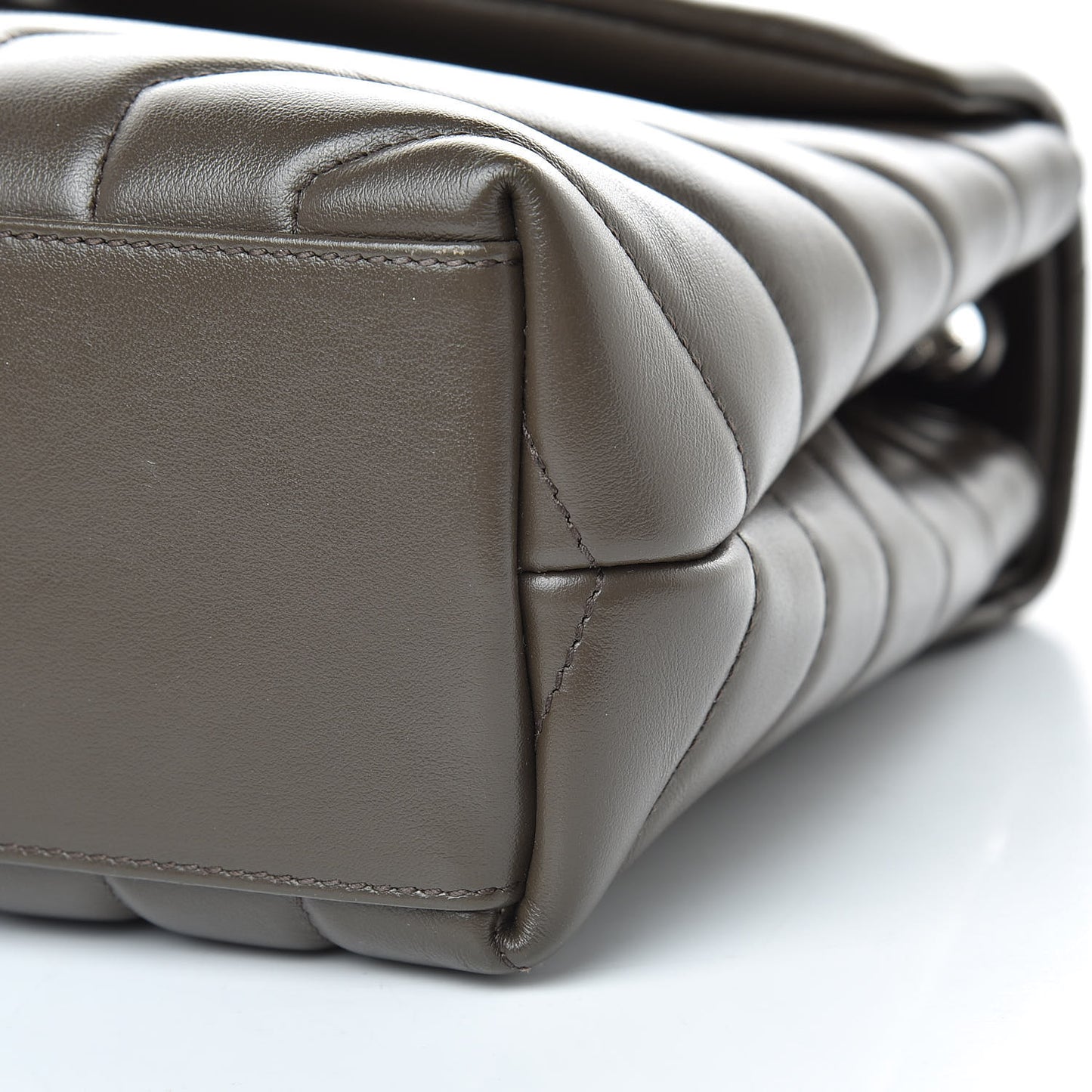 Calfskin Y Quilted Monogram Small Loulou Chain Satchel Faggio